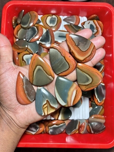 พลอยแจสเปอร์หลากสีธรรมชาติทรงคาโบชอง ชุดอัญมณีหายากสำหรับทำเครื่องประดับ รูปทรงผสมผสาน - Product Image 2