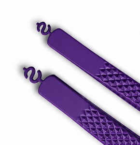 Purple Precision Eyelash Tweezers with Textured Grip and Curved Tips for Accurate Application - Product Image 3