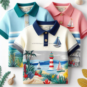 Polos de punto de algodón 100% de moda para niños OEM ropa deportiva hecha a medida manga corta Camiseta verano venta al por mayor Bangladesh - Product Image 3