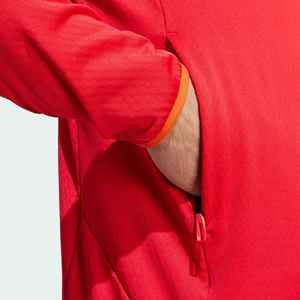 Veste en polaire à capuche rouge pour homme, fermeture éclair, couleur unie, style sportif, vêtement d'automne, matière polyester, coupe classique - Product Image 6