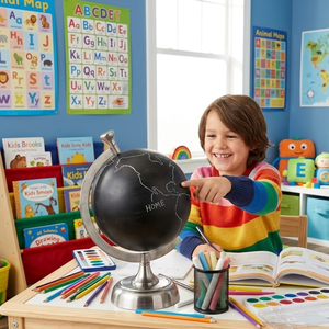 Globo Terráqueo Ejecutivo de Escritorio en Aluminio y Plástico con Mapa Mundial Detallado |   Globo Terráqueo Educativo para Escritorio de Oficina, Mesa de Estudio y Decoración del Hogar - Product Image 4