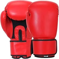 Gants de MMA Premium Rouge et Blanc en Cuir Imperméable avec Fermeture Auto-agrippante Unisexe Ensemble d'Entraînement Professionnel Boxe Muay Thai