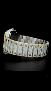 Reloj de Lujo con Esfera Romana Arcoíris y Diamantes - Reloj Automático de Oro Bicolor con Moissanita VVS - Joyería Hip Hop al por Mayor - Product Image 6