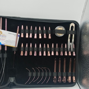Kit de pinces pour extensions de cheveux en acier inoxydable rose doré, pinces à 2 trous avec clips et outils à boucles - Product Image 3