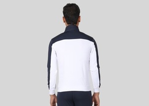 Chaqueta cortavientos para hombre con bloques de color azul y blanco, con cremallera, ligera, para ropa de calle. - Product Image 3