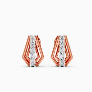 Boucles d'oreilles en diamant Prism Line avec diamants de laboratoire de 0,18 carat en or jaune 9 carats, or blanc, or rose - Product Image 1