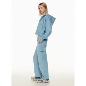 Pantalones Cargo de Cintura Alta y Pierna Ancha para Mujer con Logotipo Personalizado, Pantalones de Invierno Ecológicos, Elegantes y Casuales - Product Image 6