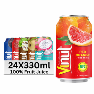 Jugo de Naranja Roja 330ml - VINUT Precio de Fábrica Bebida Sin Azúcar Proveedor OEM de Vietnam con Muestra Gratis - Product Image 3