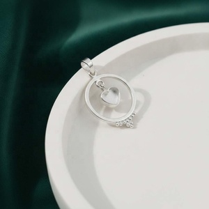925 Sterling Silver Heart Round Shape Blank Bezel Pendant DIY Keepsake Memorial Jewelry Setting For Resin Ashes Hair Breastmilk - Product Image 2