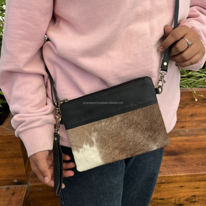 กระเป๋าสะพายคาดตัวใบเล็กหนังวัวแฟชั่นใหม่คุณภาพสูงสำหรับผู้หญิงกระเป๋าคลัทช์หนังแท้และกระเป๋าสตางค์แบบสะพายไหล่ - Product Image 2