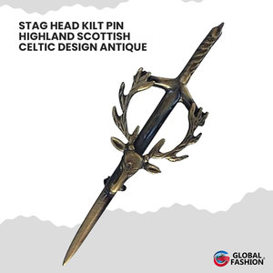 Pin para Kilt con Diseño Céltico Escocés de Cabeza de Ciervo, Accesorio Decorativo Tradicional de Alta Calidad - Product Image 3
