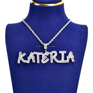 Elegant Lab grown Diamond KATERIA Script <b>Name</b> Pendant With Sparkling <b>Letter</b> Details And Luxury Statement Necklace - Product Image 1