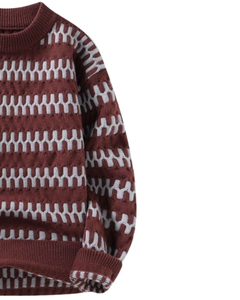 Men's Geometric Pattern Knitted <b>Pullover</b> <b>Sweater</b> Regular Sleeve Autumn Style 100% Acrylic Full Sleeve - Product Image 4