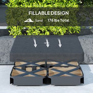 Base per Ombrellone da Esterno Rinforzata da 3 Metri con Pesi per Cortile ed Esterni, 4 Pezzi, Nera - Product Image 6