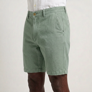 Shorts en jean personnalisés pour hommes, vente en gros, denim délavé foncé, coupe ample, streetwear de luxe, USA - Product Image 2