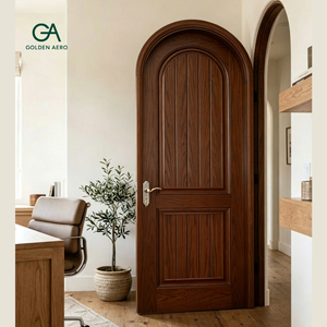 Puerta Interior de Madera Sólida Golden Aero con Arco Superior, Diseño Tradicional, Acabado de Superficie, Operación Manual, para Dormitorio - Product Image 4