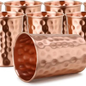Premium <b>copper</b> tumblers stylish metal glasses for water juice cocktail serving reusable <b>kitchen</b> dining bar <b>accessories</b> - Product Image 1