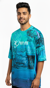 เสื้อยืดโอเวอร์ไซส์ผู้ชาย สไตล์สตรีทแวร์ พิมพ์ลายแบบซับลิเมชั่น ทรงหลวม ใส่สบาย ทันสมัย - Product Image 4