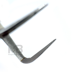 Pince à épiler de précision en acier inoxydable personnalisée, pointe lisse en forme de L, 10 mm, anti-magnétique, prise en main parfaite pour les extensions de cils - Product Image 3