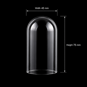 G021-32-35-A 45x75 mm. Cúpula de Cristal para Exhibición con Asa Superior de Diamantes y Base Dorada Escalonada - Product Image 5