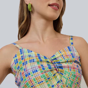 Vestido maxi sin mangas de algodón indio estampado a mano, vestido casual bohemio para mujer, hecho de algodón puro, midi para mujer - Product Image 1