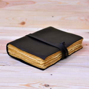 ALBORZ Full Grain Genuine <b>Leather</b> Vintage Journal Deckle Edge Paper A5 Size Unlined Pencil Painting Sketchbook Private Labeled - Product Image 3