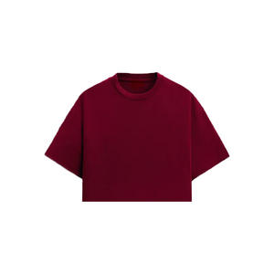 เสื้อยืดแขนสั้นคอกลมปักลายสำหรับผู้หญิงไซส์พลัส ผ้าฝ้ายออร์แกนิค 100% ระบายอากาศได้ดี เป็นมิตรกับสิ่งแวดล้อม สีแดง - Product Image 2