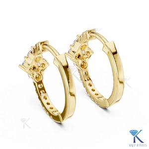 Lab Grown CVD HPHT Diamond Cluster <b>Huggie</b> Hoop Earrings Pave 14K <b>Solid</b> <b>Gold</b> Luxury Women Wedding Bridal Jewelry KRUP JEWELS - Product Image 6