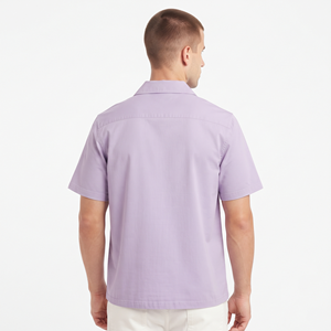 เสื้อเชิ้ตแขนสั้นคอปกพับได้ทรงหลวมผ้าฝ้าย 100% สำหรับผู้ชาย รับผลิตเสื้อผ้าแบบ OEM ODM พร้อมติดฉลากส่วนตัว - Product Image 6