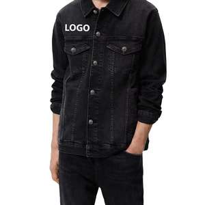 Chaqueta de Mezclilla de Algodón para Hombre, Estilo Casual, Color Sólido, Cuello Solapa, Cierre de Botón, Chaqueta Vaquera para Hombre, Otoño, Corte Ajustado, Calidad - Product Image 3