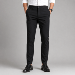 Pantalon slim fit pour homme, tissu extensible de qualité supérieure, léger, respirant, décontracté, élégant, confortable. - Product Image 1