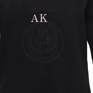 Sorority Alpha <b>Black</b> Embossed Cotton <b>Fleece</b> Crew Neck Ribbed Cuff Greek Letter Embroidery Collage Men's <b>Women's</b> Sweatshirts - Product Image 6