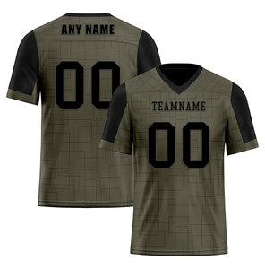 Camiseta de Fútbol Americano Personalizada, Negra, Cuello en V, Sublimada, Absorbente de Humedad, con Nombre y Número del Equipo, para Hombre, Manga Corta, Adulto - Product Image 3