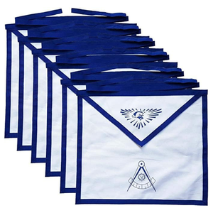 Custom Embroidered Square Leather <b>Masonic</b> Badge Magnet Blue White Pocket Design Handmade Lodge Regalia for Brothers Gift - Product Image 1