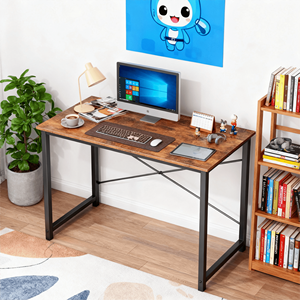 Scrivania da Gaming in Legno Massello da 40 Pollici, Tavolo Moderno per Ufficio Domestico e Spazi Ristretti, Marrone Ruggine - Product Image 2
