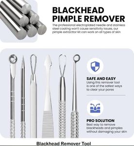 Kit de 7 Herramientas para Eliminar Puntos Negros, Extractor de Acné y Comedones de Acero Inoxidable, Herramientas de Doble Punta - Product Image 5