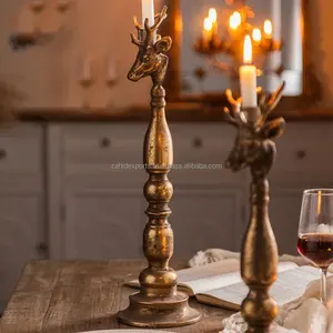 Bougeoir en métal de luxe moderne fait à la main avec un design artistique pour la décoration de la maison de Noël - Product Image 2