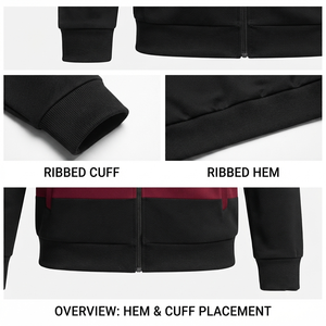 Men's Breathable Fleece Streetwear Winter Tracksuit 2-piece <b>Set</b> Zip-up Hoodie & With Elastic Waist 100% Cotton Cheap Tracksuit - Product Image 6