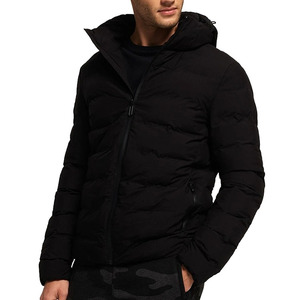 OEM Custom <b>Men's</b> Plus Size <b>Winter</b> Quilted <b>Jacket</b> Vintage <b>Waterproof</b> Windbreaker Zipper Hoodie Embroidered Casual Snow Wear - Product Image 2