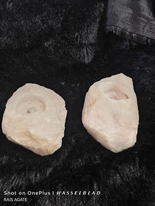 High Quality Rose Quartz Natural Agate Carved Shadow Carving Candle Holders for Christmas Home Decor From Gujarat - Product Image 6