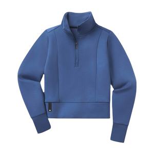 Sudadera con Cierre de Cremallera de 1/4, Gruesa, de Algodón Bambú, para Mujer, Chaqueta con Cierre - Product Image 1