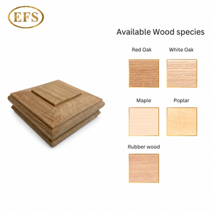 Tapa Decorativa para Poste de Escalera de Madera, Diseño Tradicional Ecológico de Roble Rojo Sólido, para Interiores - Product Image 1