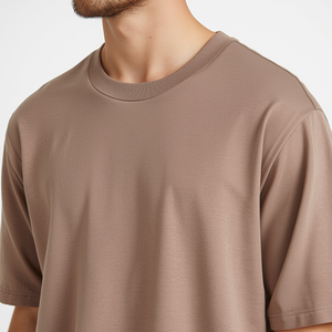 T-shirt Oversize en Coton Peigné 100% (220-240 GSM) à Épaules Tombantes, Coupe Boxy, Grammage Lourd, Style Streetwear, avec Personnalisation OEM ODM - Product Image 3