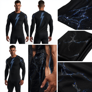 Rashguard de compression pour homme Lightning Crystal Performance - Séchage rapide, antibactérien, respirant, sans manches - Product Image 4
