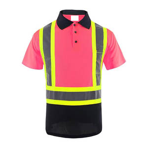 Chemises polo de sécurité haute visibilité 100% polyester, respirantes, séchage rapide, vêtements réfléchissants - Product Image 1