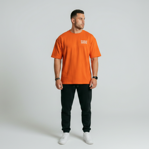 เสื้อยืดสีขาวสไตล์สตรีทแวร์สำหรับผู้ชาย คอกลม แขนสั้น ทรงหลวม ผ้าฝ้าย ใส่สบาย แฟชั่นพื้นฐาน - Product Image 5