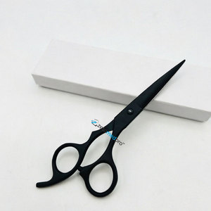 Ciseaux de barbier professionnels de haute qualité pour droitiers en acier inoxydable noir mat avec fonction de coupe, logo personnalisé et emballage - Product Image 6