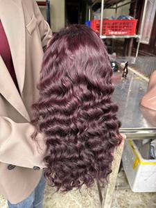 2024 Offre Spéciale HD dentelle frontale vin bouclés perruque vierge vietnamien têtes d'entraînement de cheveux humains pour les femmes noires à un prix pas cher - Product Image 5