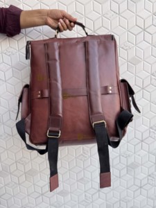 Latest Designer Genuine Leather Leather <b>Backpack</b> Vintage Style Softback Real Leather Laptop Bag School Use Hasp Closure Unisex - Product Image 4