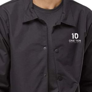 Black Water Resistant Windbreaker <b>Coaches</b> Jacket for Men Lightweight Snap Button Outdoor Sports <b>Coach</b> Jacket Custom Logo OEM ODM - Product Image 3